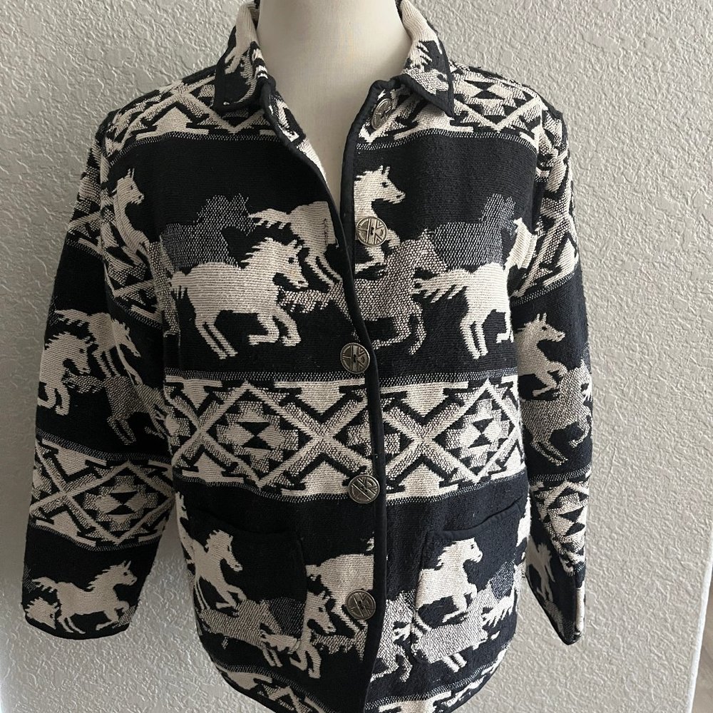Jane Ashley Women Horse Tapestry Jacket